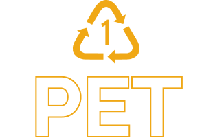 Pictogramme et sigle de la matière PET